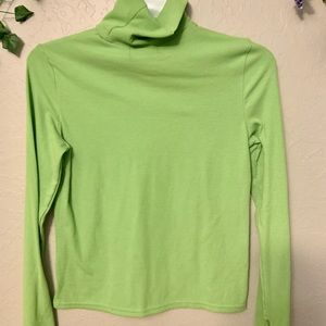 Green Tight-Fitting Turtleneck